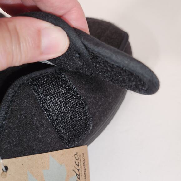 FOAMTREADS Physician L2 Comfort Slipper Womens 6M Black Wool Adjustable Diabetic - Picture 5 of 12